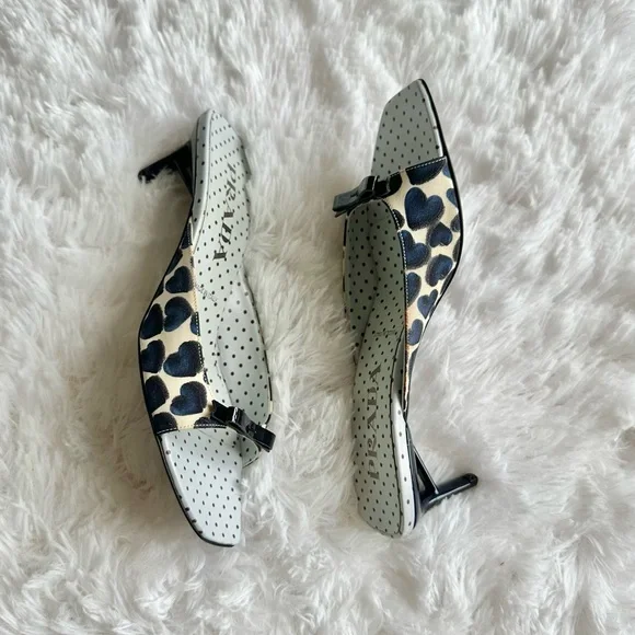 Vintage Prada SS200 Polka Dot Heart Kitten Heels - Picture 4 of 9
